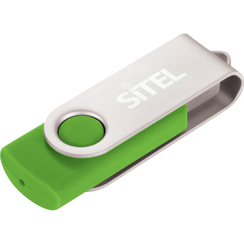 Rotate Flash Drive with Aluminum Cover, 8 GB Full Color - Lime - Photo