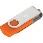Rotate Flash Drive with Aluminum Cover, 8 GB Full Color - Orange - Photo