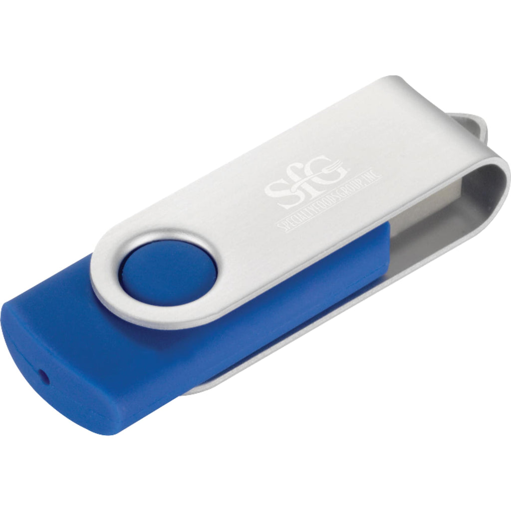 Rotate Flash Drive with Aluminum Cover, 8 GB Full Color - Royal - Photo
