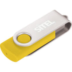 Rotate Flash Drive with Aluminum Cover, 8 GB Full Color - Yellow - Photo