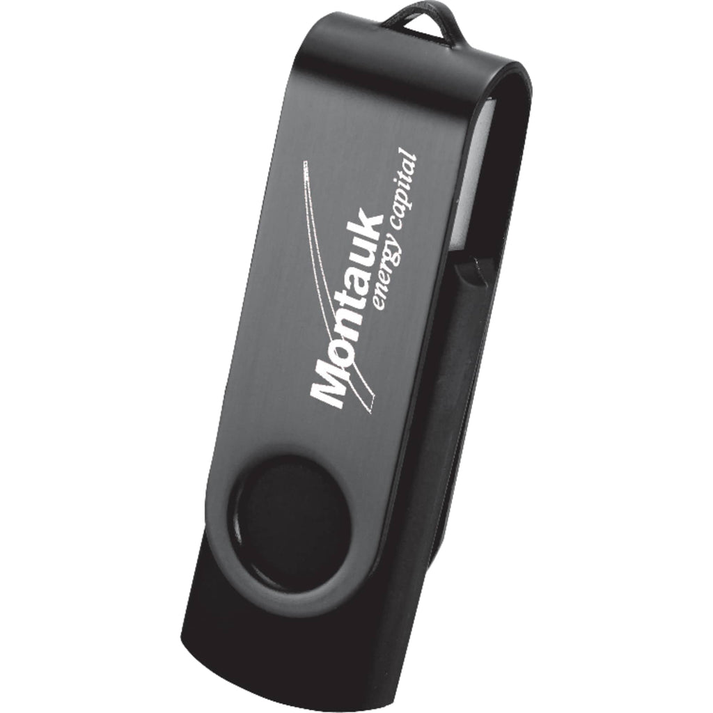Rotate Two-Tone Flash Drive, 4 GB Full Color - Black - Photo