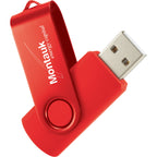 Rotate Two-Tone Flash Drive, 8 GB Laser Engraving - Corporate Red - Photo