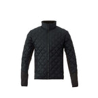 Rougemont Diamond Quilted Hybrid Puffer Jacket for Men Embroidery - Black/Black - Front Flat