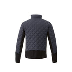 Rougemont Diamond Quilted Hybrid Puffer Jacket for Men Embroidery - Grey Storm/Black - Back Flat