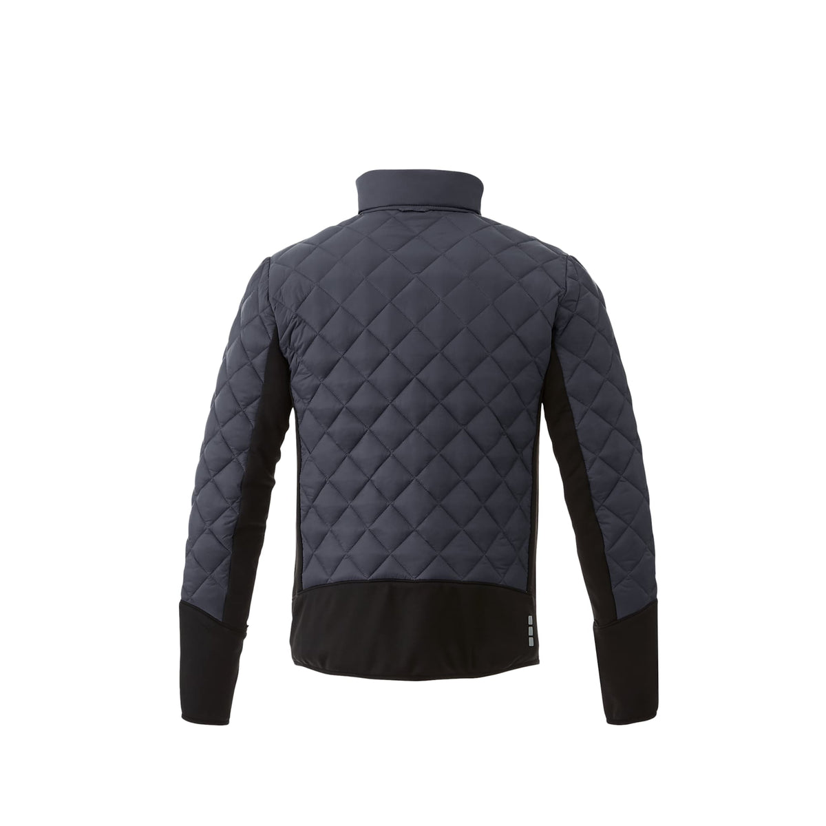Rougemont Diamond Quilted Hybrid Puffer Jacket for Men Embroidery - Grey Storm/Black - Back Flat