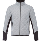 Rougemont Diamond Quilted Hybrid Puffer Jacket for Men Embroidery - Light Grey/Black - Front