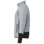 Rougemont Diamond Quilted Hybrid Puffer Jacket for Men Embroidery - Light Grey/Black - Left Side