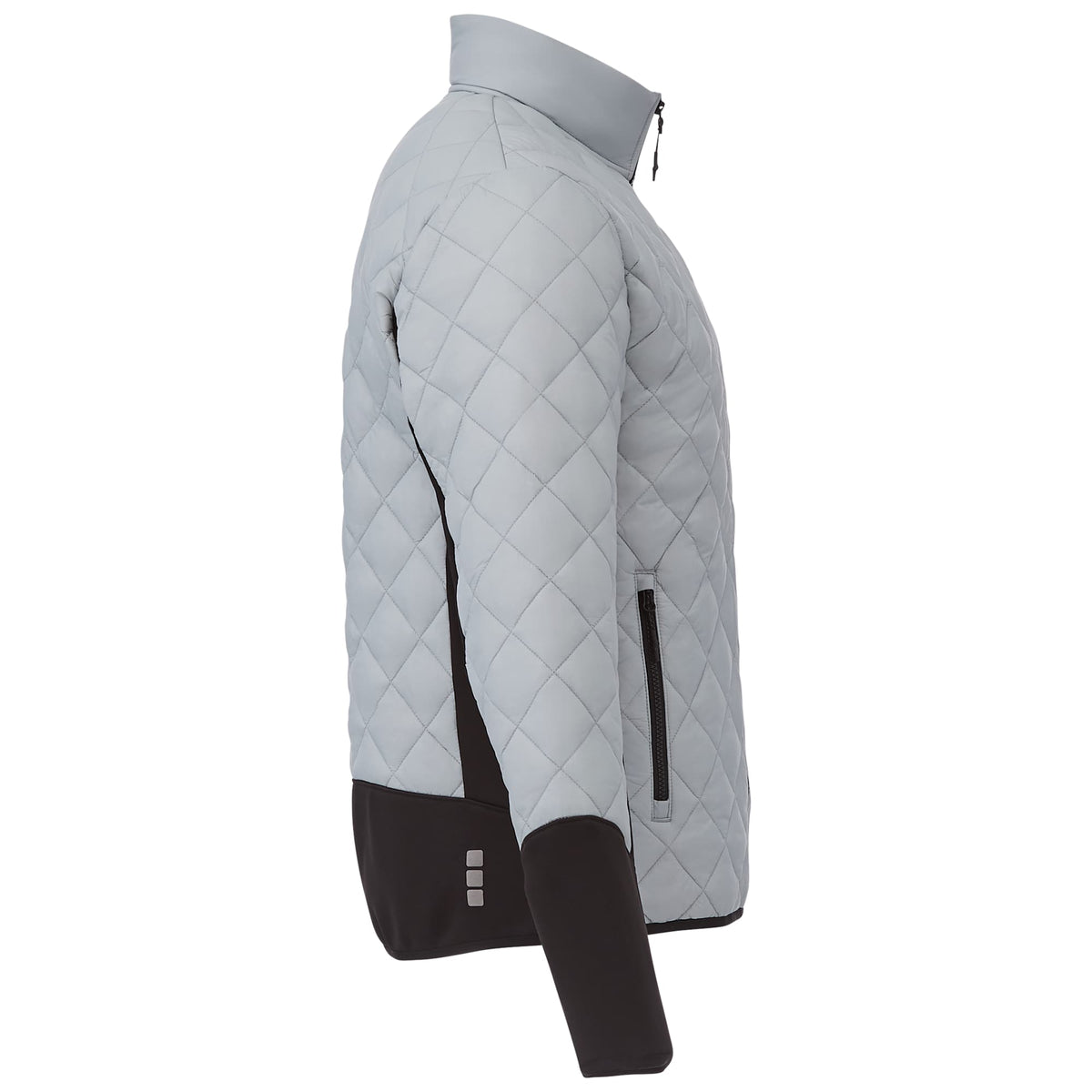Rougemont Diamond Quilted Hybrid Puffer Jacket for Men Embroidery - Light Grey/Black - Right Side