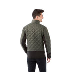 Rougemont Diamond Quilted Hybrid Puffer Jacket for Men Embroidery - Loden/Black - Back Flat 2