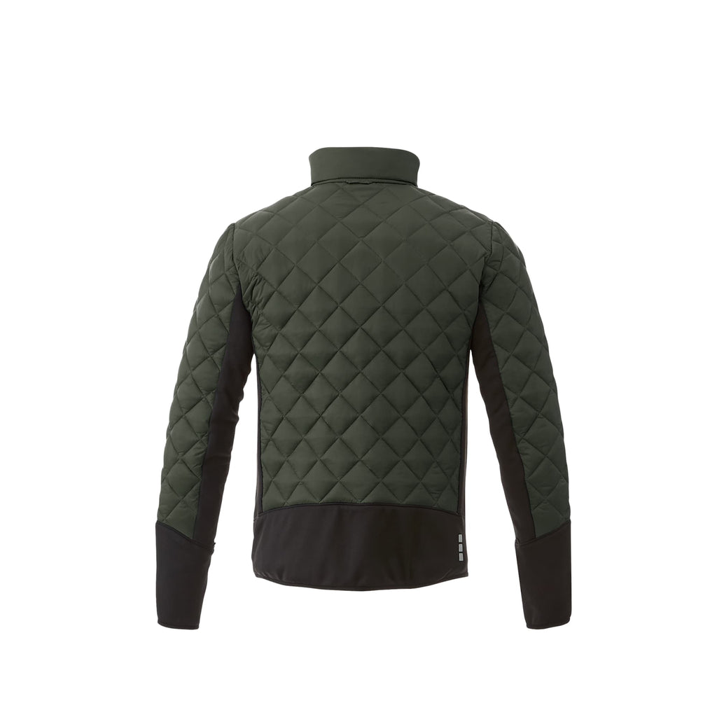 Rougemont Diamond Quilted Hybrid Puffer Jacket for Men Embroidery - Loden/Black - Back Flat
