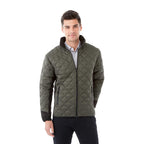 Rougemont Diamond Quilted Hybrid Puffer Jacket for Men Embroidery - Loden/Black - Front On Model