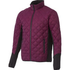 Rougemont Diamond Quilted Hybrid Puffer Jacket for Men Embroidery - Maroon/Black - Right Angle