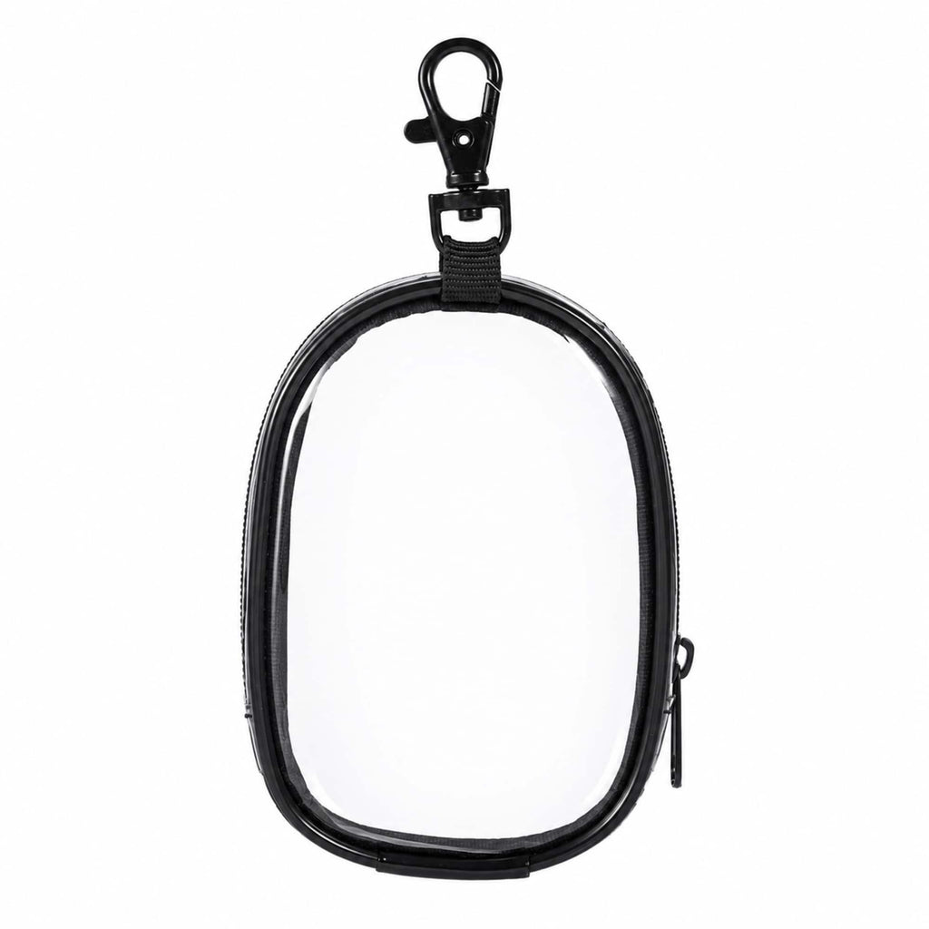 Round Clear Bag Charm with Zip - Clear - Back