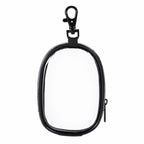 Round Clear Bag Charm with Zip - Clear - Back