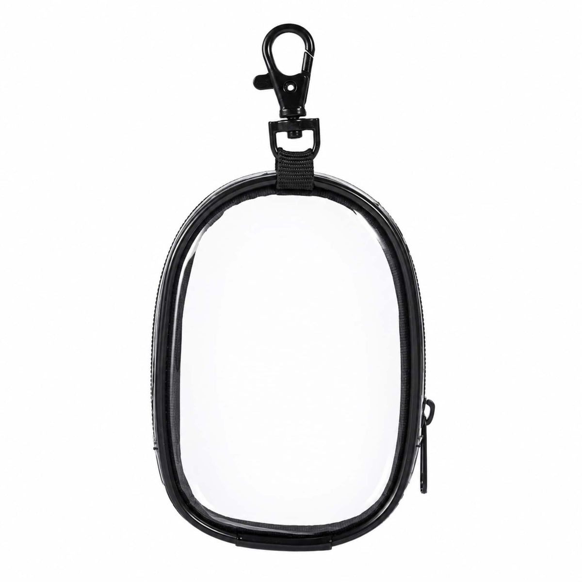 Round Clear Bag Charm with Zip - Clear - Back