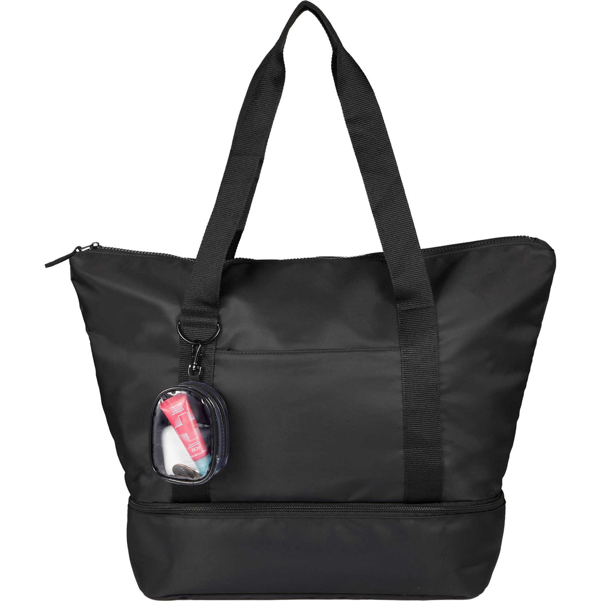 Round Clear Bag Charm with Zip - Clear - Front Scale