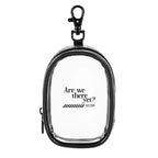 Round Clear Bag Charm with Zip - Clear - Front