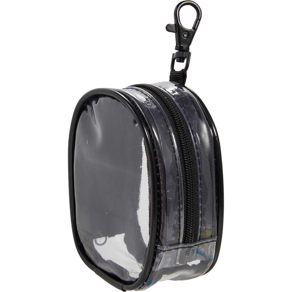 Round Clear Bag Charm with Zip - Clear - Left Angle