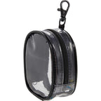 Round Clear Bag Charm with Zip - Clear - Left Angle