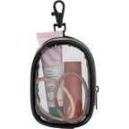 Round Clear Bag Charm with Zip - Clear - Propped