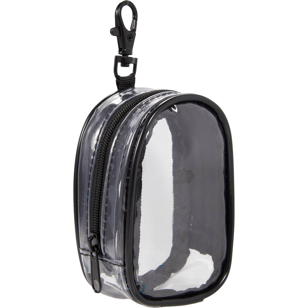 Round Clear Bag Charm with Zip - Clear - Right Angle