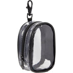 Round Clear Bag Charm with Zip - Clear - Right Angle