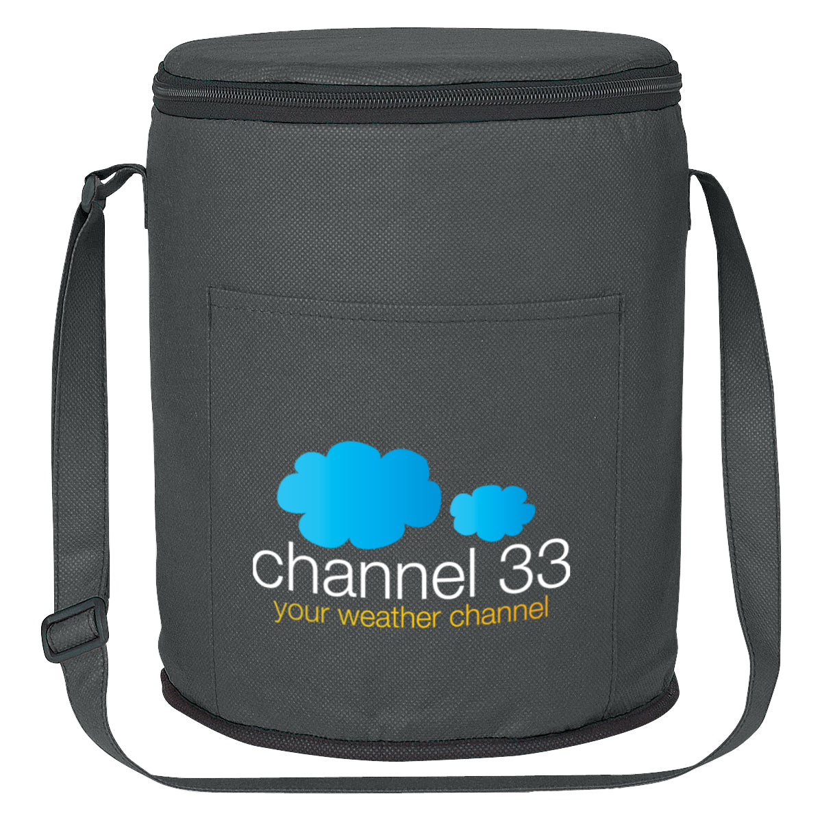 Round Cooler Bag, Non-Woven - Black - Colorbrite