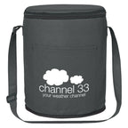 Round Cooler Bag, Non-Woven - Black - Silk Screen