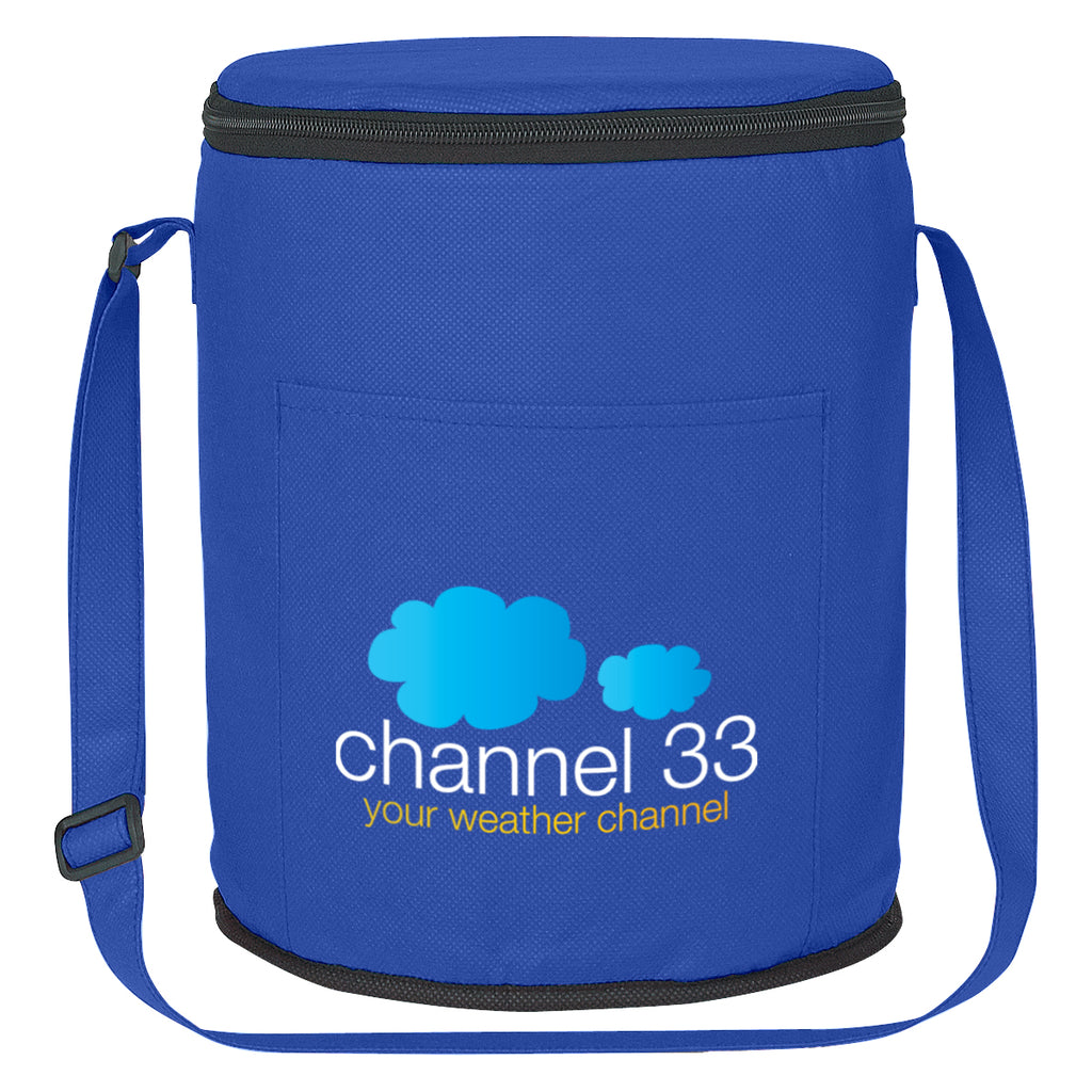 Round Cooler Bag, Non-Woven - Royal Blue - Colorbrite