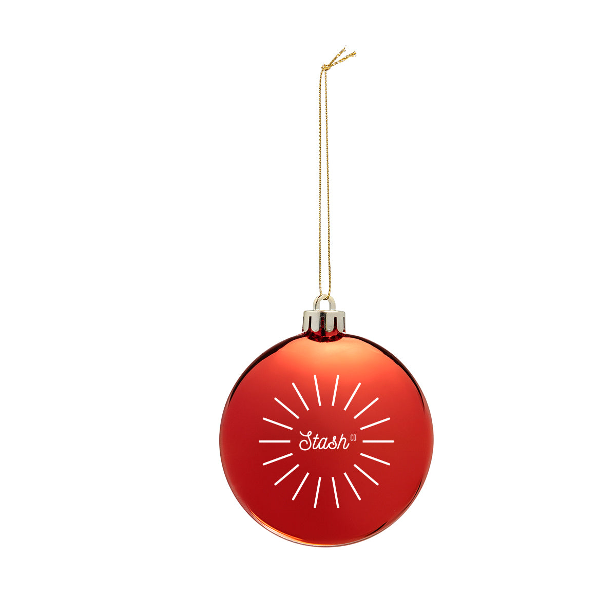 Round Disk Ornament in Chrome - Red - Pad Print