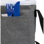 Round Recycled Cooler Bag for 9 Cans Embroidery - Graphite - Detail