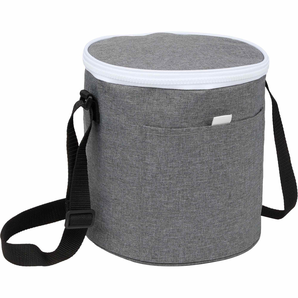 Round Recycled Cooler Bag for 9 Cans Embroidery - Graphite - Right Angle