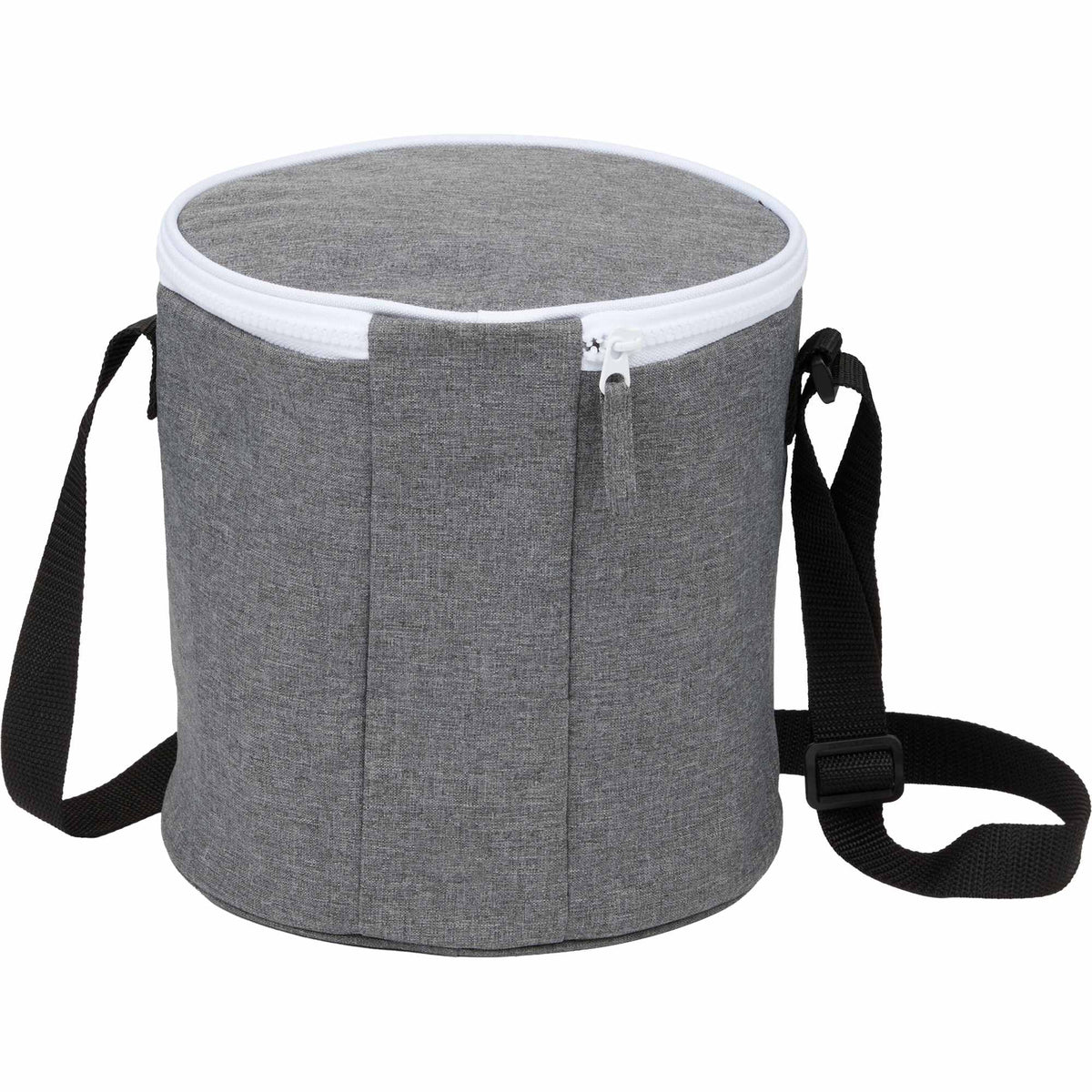 Round Recycled Cooler Bag for 9 Cans Full Color - Graphite - Back