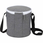 Round Recycled Cooler Bag for 9 Cans - Graphite - Back