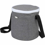 Round Recycled Cooler Bag for 9 Cans - Graphite - Left Angle