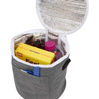 Round Recycled Cooler Bag for 9 Cans - Graphite - Propped