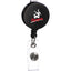 Round Retractable Badge Holder with Belt Clip - Black - Front