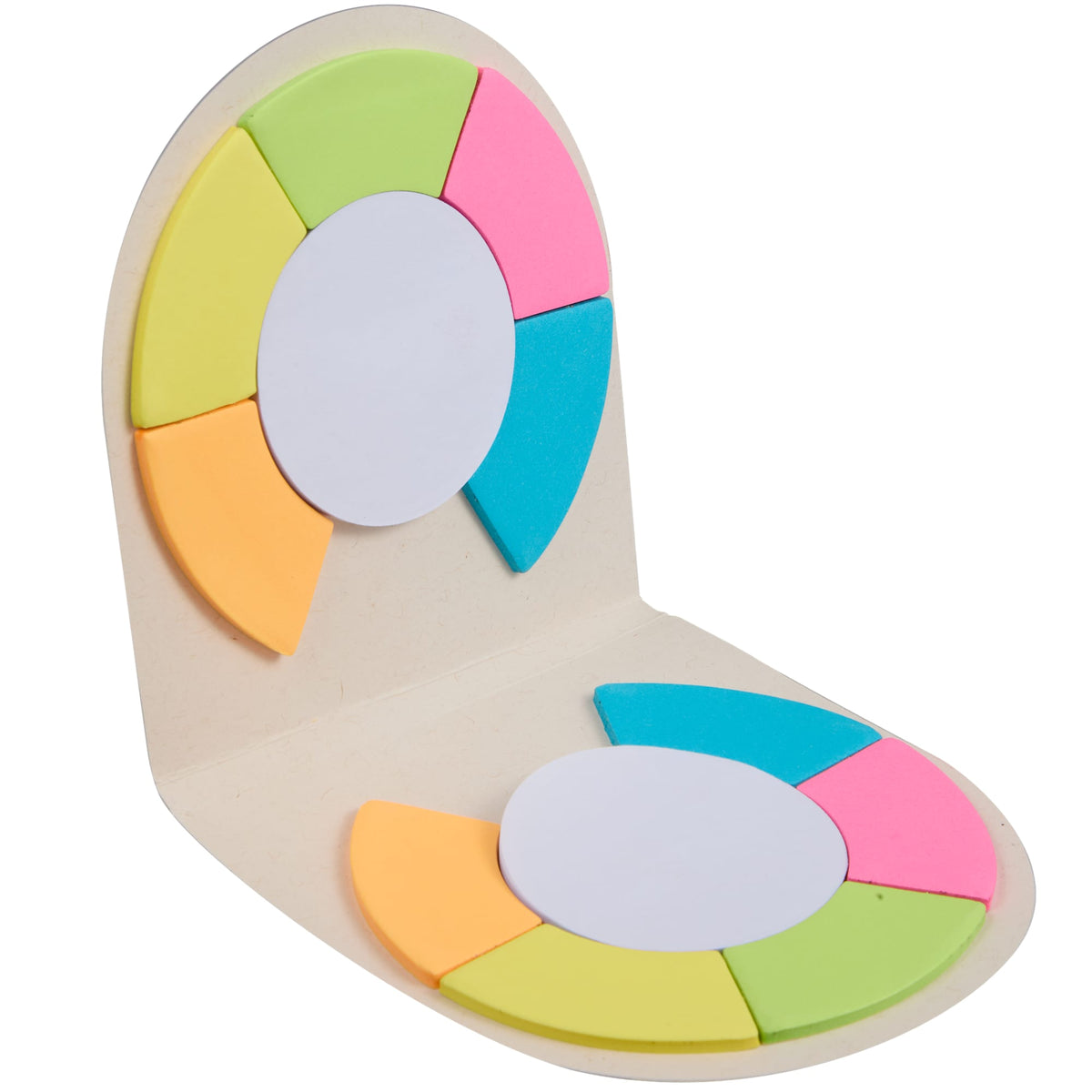 Round Sticky Note Pad in Recycled Milk Carton - White - Detail Right Angle 2