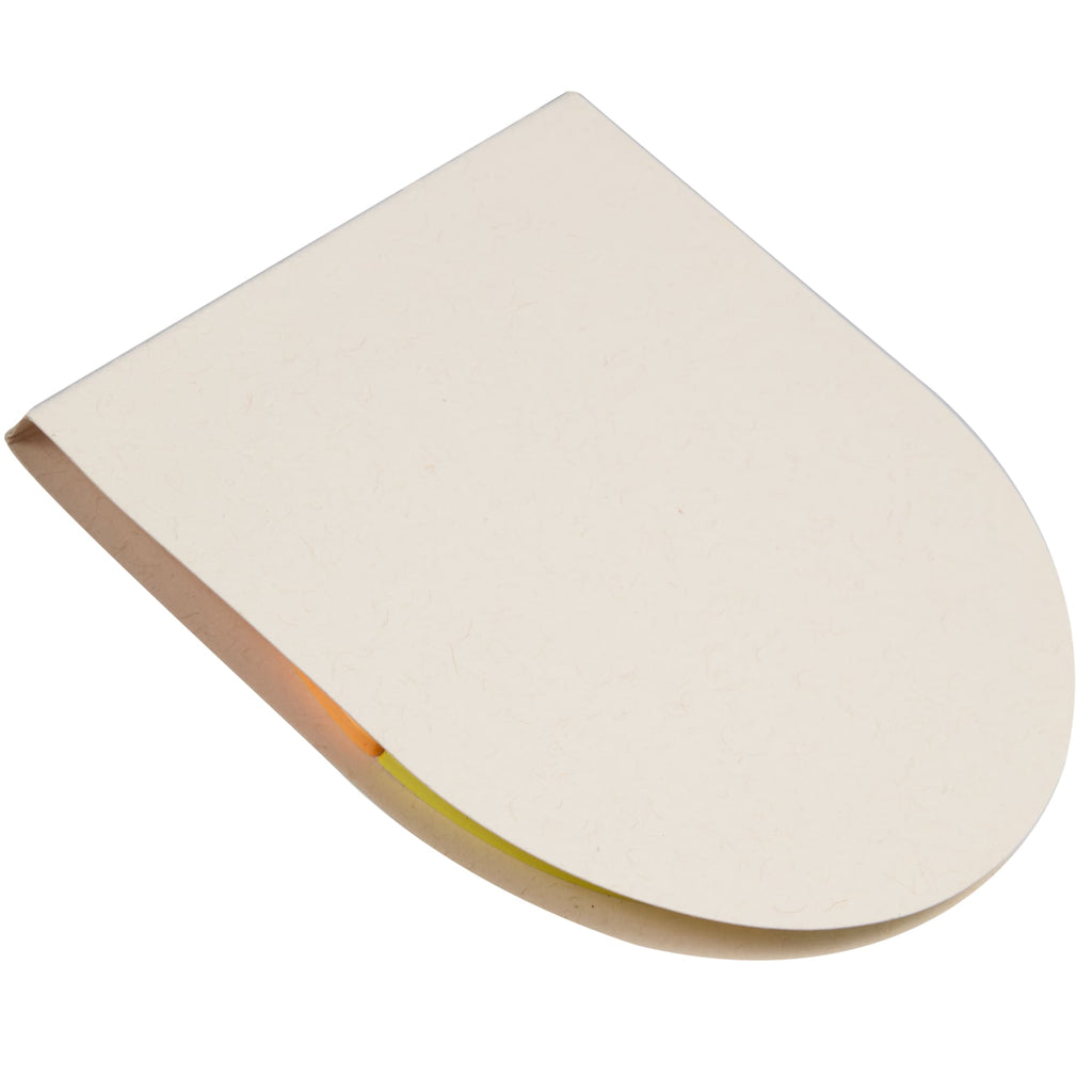Round Sticky Note Pad in Recycled Milk Carton - White - Right Angle 2