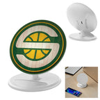 Round Wireless Charger and Stand, 10W Full Color - White - Full Color
