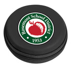 Round Zippered Travel Case for Electronics - Black - Full Color