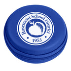 Round Zippered Travel Case for Electronics - Blue - Pad Print