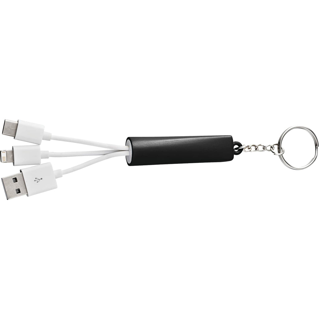 Route Light Up Logo Keychain Cable, 3-in-1 Laser Engraving - Black - Photo 3