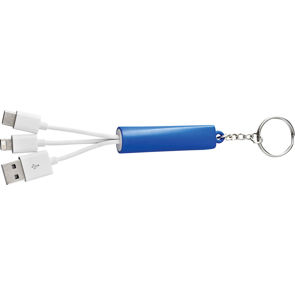 Route Light Up Logo Keychain Cable, 3-in-1 Laser Engraving - Royal - Photo 3
