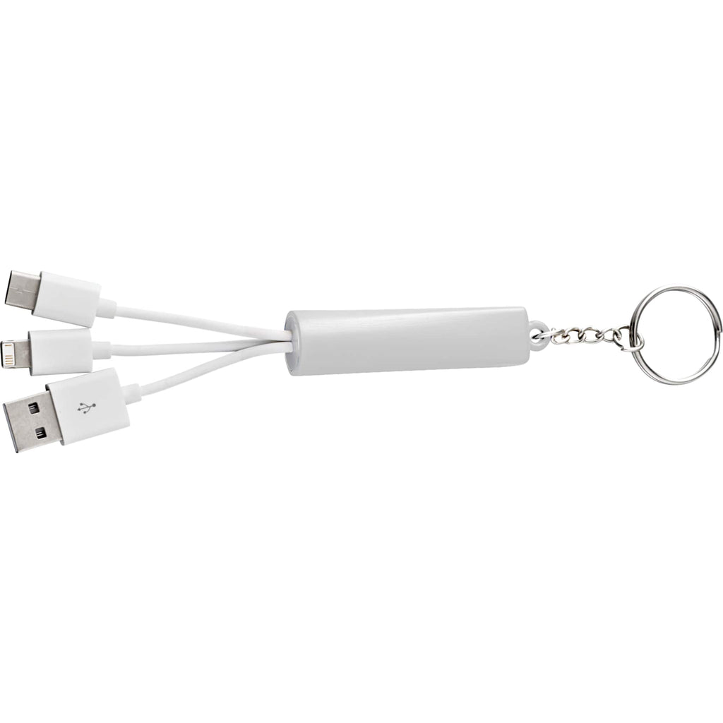 Route Light Up Logo Keychain Cable, 3-in-1 Laser Engraving - White - Photo 4