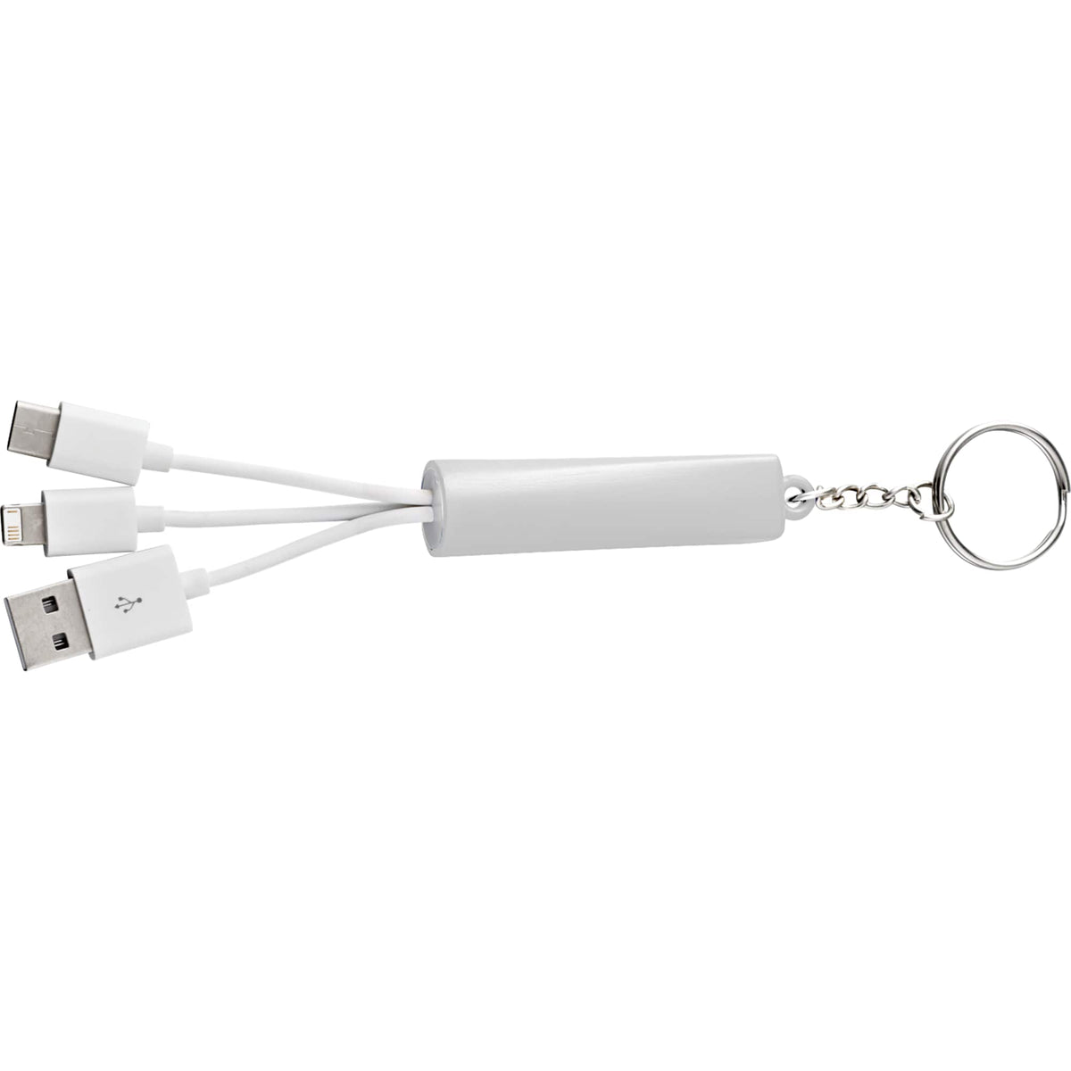 Route Light Up Logo Keychain Cable, 3-in-1 Laser Engraving - White - Photo 4