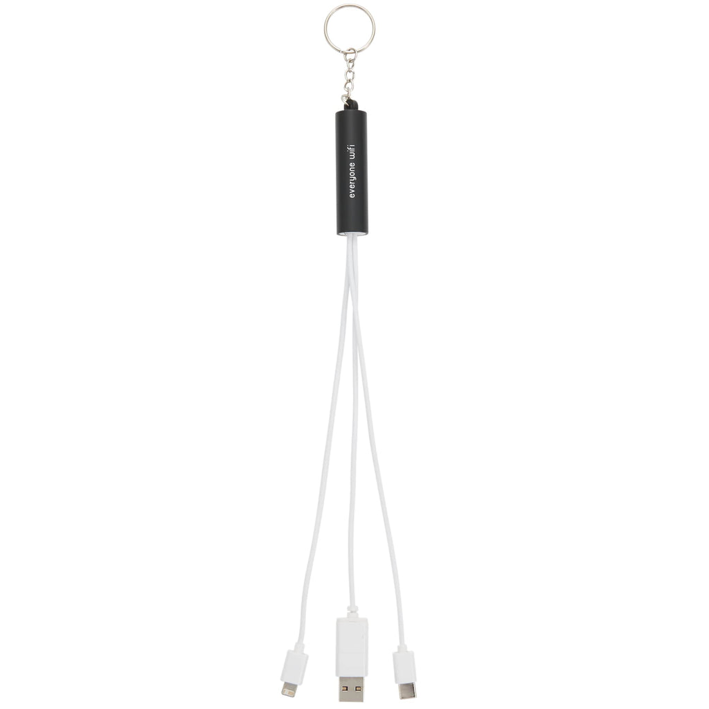 Route Light Up Logo Keychain Cable, 5-in-1 - Black - Front