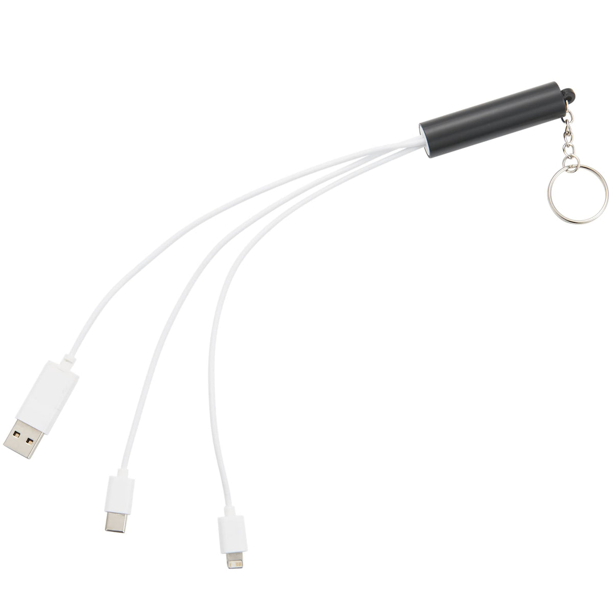 Route Light Up Logo Keychain Cable, 5-in-1 - Black - Left Angle 2