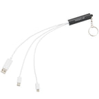 Route Light Up Logo Keychain Cable, 5-in-1 - Black - Left Angle