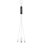 Route Light Up Logo Keychain Cable, 5-in-1 Laser Engraving - Black - Front
